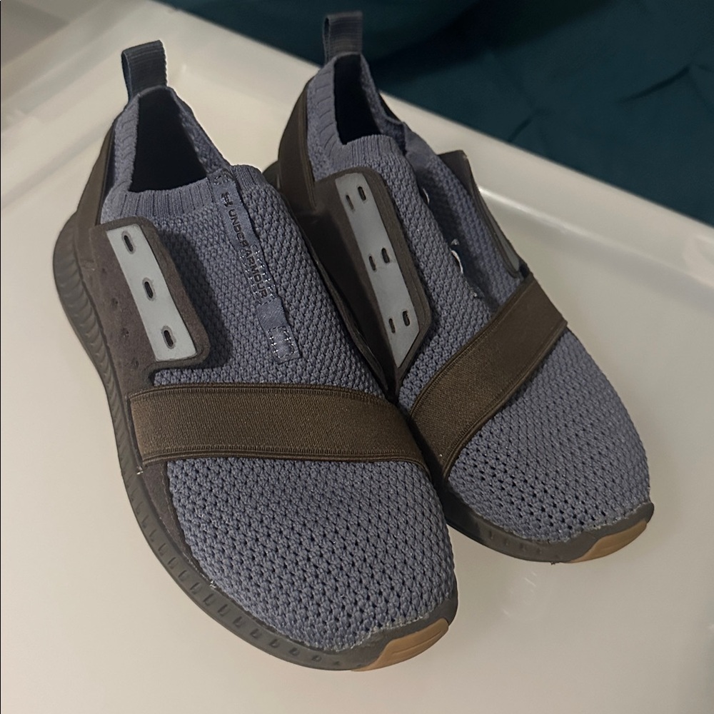 Gray and Brown Slip-On Sneakers UnderArmour